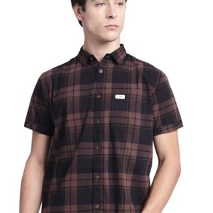 Man Men Cotton Checkered Half Sleeve Slim Fit Casual Shirt