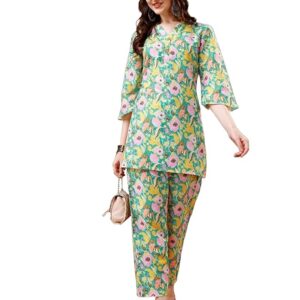 Printed Cotton Blend Straight Kurta and Palazzo