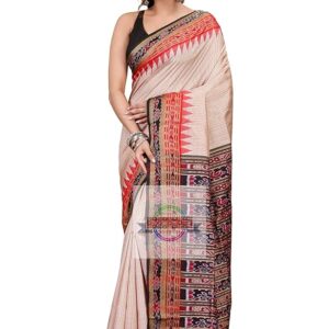 Women's odisha Sambalpuri Pure Silk Bomkai Saree With Blouse Piece silk